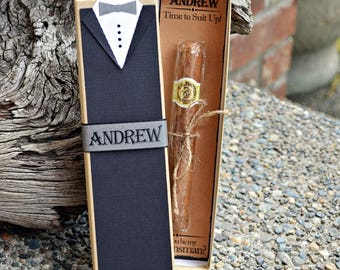 Will You Be My Groomsman Cigar Box Tux Best Man Time To Suit Up Rustic Custom Gift