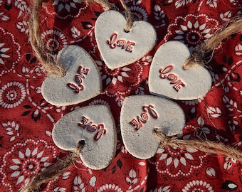 Small Love Heart Ornaments, Set