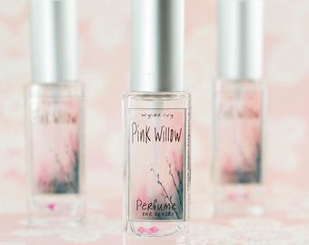 Pink Willow Perfume | Spring Inspired Scent of White Musk, Lily, Rain, Willow, Bamboo, Strawberry, Apricot, and Vanilla