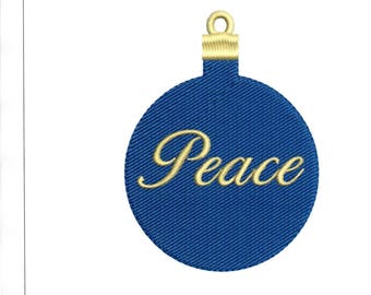 Embroidery Designs Christmas Ornament Peace Ornament