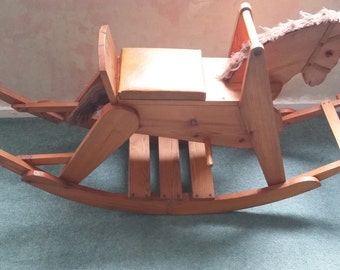 Vintage Solid Wood Rocking Horse