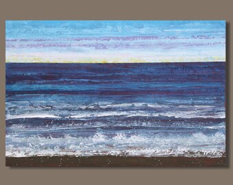 large abstract painting, landscape painting, ocean painting, beach painting, seascape, nova scotia, blue, modern art on canvas,