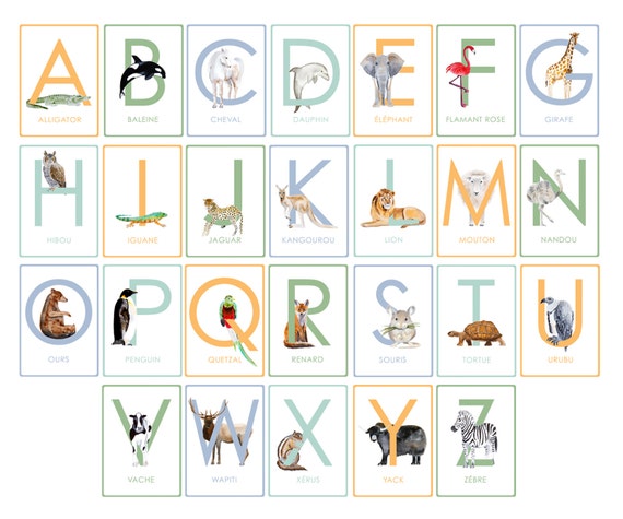 french alphabet childrens wall cards printable pdf
