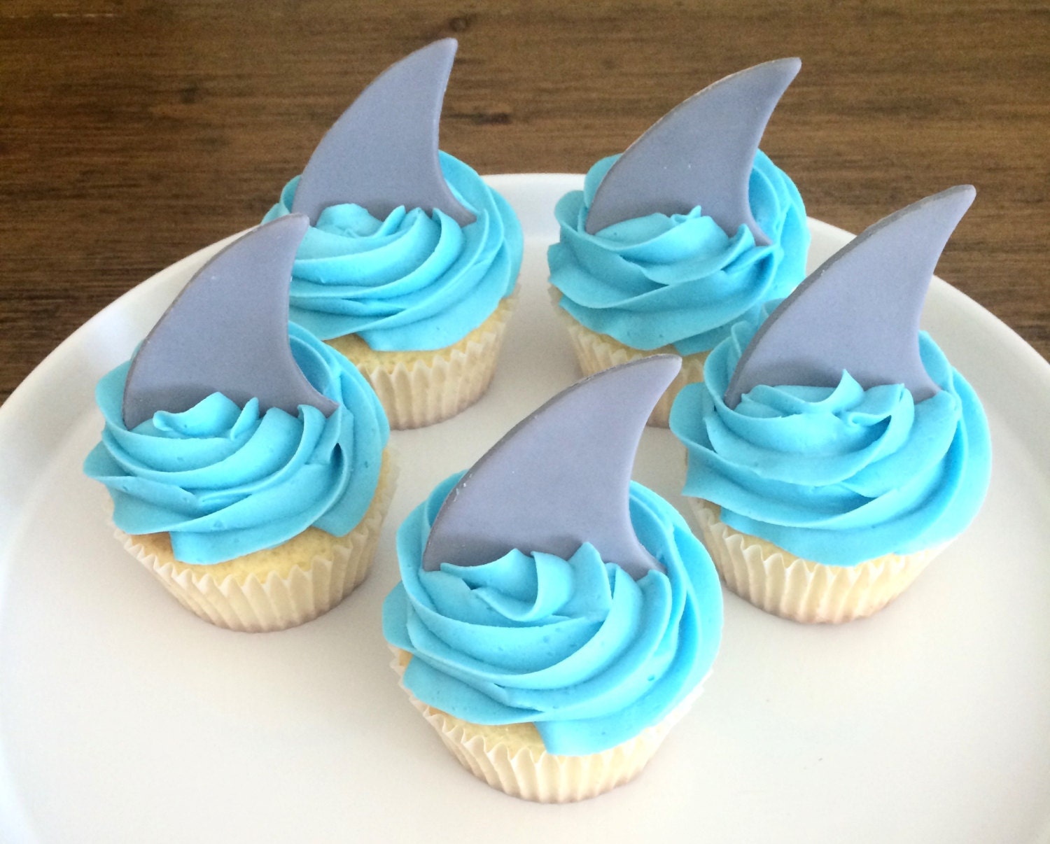 Shark Fin Cupcake Toppers Fondant