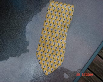 Vintage Silk Yellow Floral Necktie by Striessnig - Made in Austria
