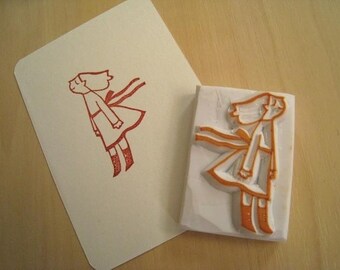 Gentle Breeze - Handcarved Rubber Stamp