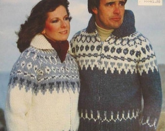 White Buffalo Wool Cowichan Knitting Pattern 6714 - PDF - plus Bonus "Design Your Own" Charts B2G1 Sale