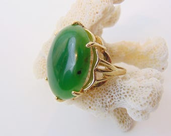 Vintage jade ring | Etsy