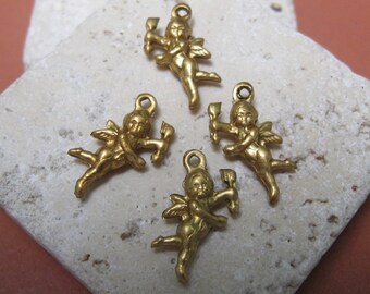Vintage 5/8" 3-Dimensional Cherub Brass Findings. 1 dz.