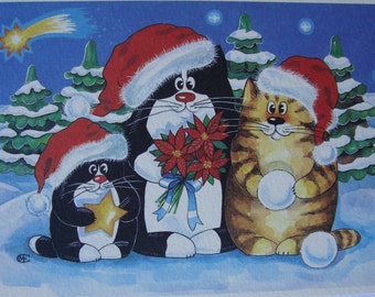 Christmas Cat Cards-Christmas greeting cards with Cats-Limited edition-Blank Inside