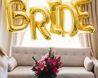 BRIDE Gold Balloons - 40" Giant Gold Balloons - Bridal Shower Balloons