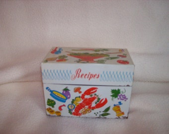 Tin Ohio Art Recipe Box from the 1950's.