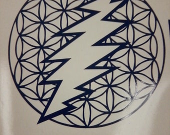 13 Point Bolt w/Flower of Life Vinyl Decal