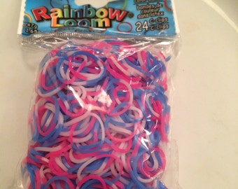 Sweets - Cotton Candy Bands Rainbow Loom Bands Refill. 600 bands & c-clips. Guaranteed authentic. Latex-free.