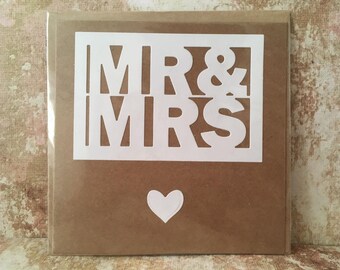 Mr & Mrs Wedding card just married