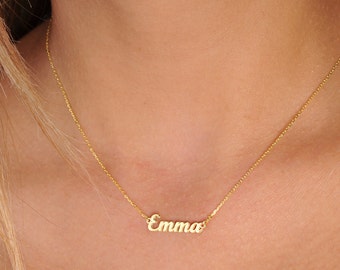 Tiny Gold Name Necklace-Personalized Necklace-Name Necklace-Custom Name Necklace-Name Jewelry-Personalized Name Plate Jewelry-Bridesmaid