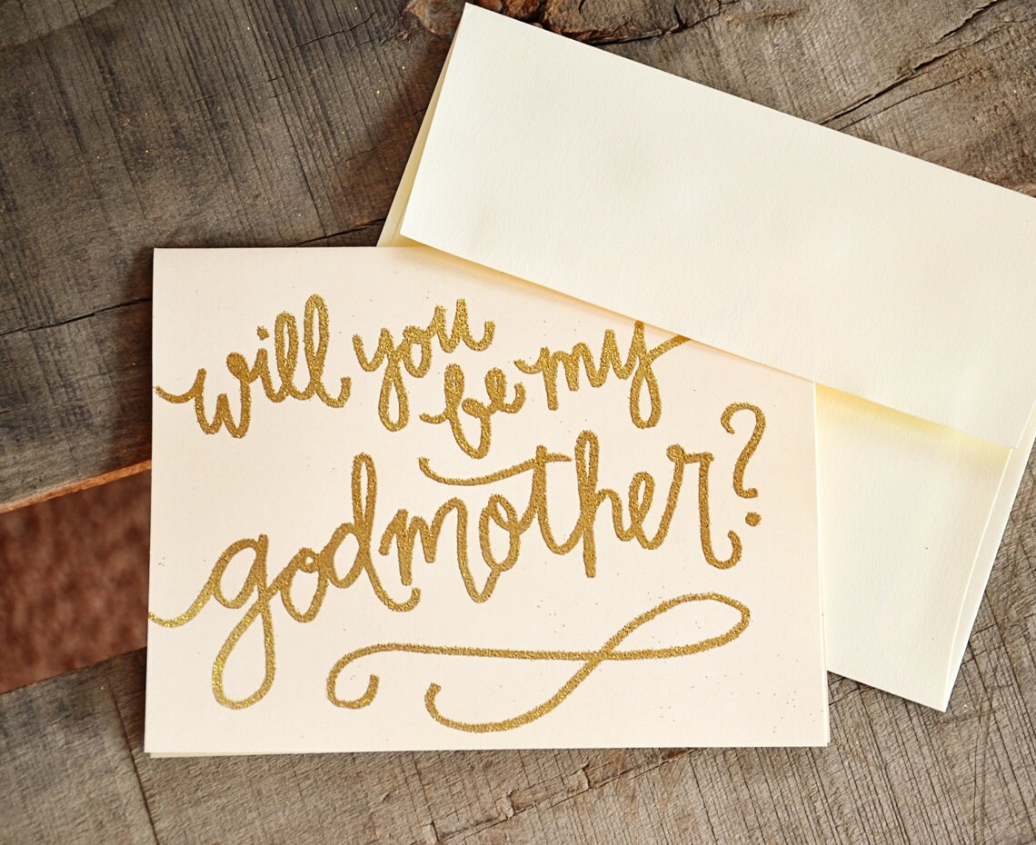 Will You Be My Godmother Card Godfather Card Godparents Card