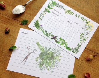 Herbs Border Recipe Card Pack