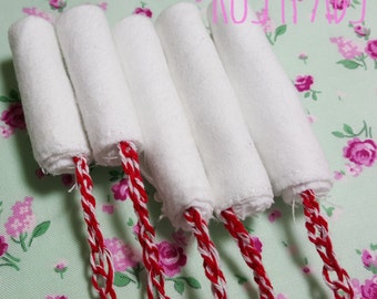 Reusable Tampons, Set of 5 Washable Tampons, Mama Cloth