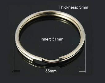 6 pcs LARGE KEY RINGS | 35 mm - Key Rings | Split Key Rings | | Split Rings | Split Ring Key Ring | Key Ring | Key Chain Split Ring | 0331