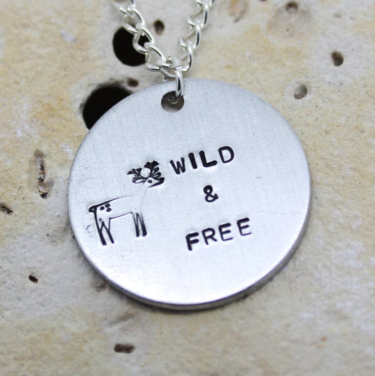 Wild free deer necklace cute deer jewellery vegan necklace