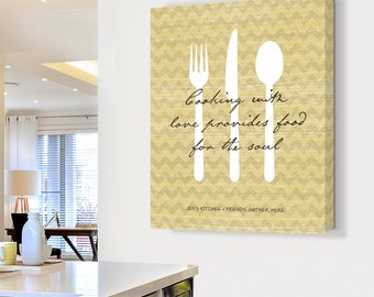 Kitchen Art Kitchen Decor Gift for Mom Housewarming Gift Inspirational Food Large Wall Art Gift For Her Custom Quote Print Personalized