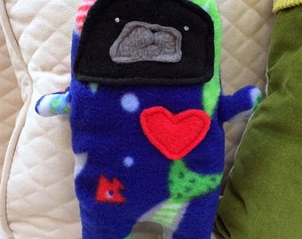 Guppy ~ The Black Pug-Jama Party Bummlie ~ Stuffing Free Dog Toy - Ready To Ship Today