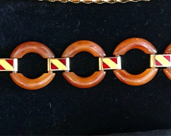 1970's Tortoise Style Link Bracelet