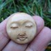 25mm Gorgeous Hand Carved Moon Face Closed Eye , Embellishment, Moon face cameo, Bone Carving B4993