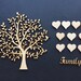 SINGLE Wooden MDF Family Tree & hearts,complete set,weddings guestbooks 001