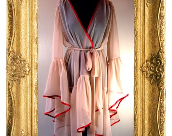 Pink Chiffon Peignoir Robe