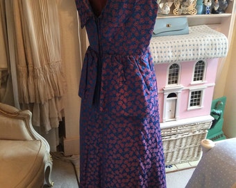 1950s blue/pink evening dress M-L