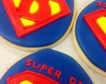 Super Dad Father's Day Dad's birthday sugar cookies