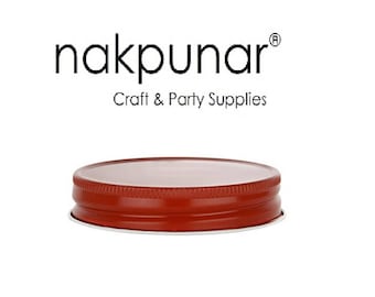 12 pcs Red Mason Jar Caps , Lids - Regular Mouth, One piece with Plastisol Lined