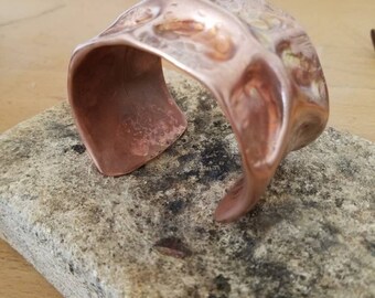 Bold and weighty copper cuff bangle