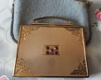 Mascot compact, Vintage powder compact, 1950s compact, purse compact, Mascot handbag compact, Mascot compact, vintage compact gift for her