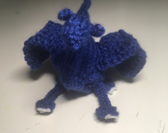 Blue knit toy dragons
