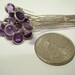 Destashing Amethyst Bezel Set Sterling Silver Head Pins 8.9 Grams Great Price!