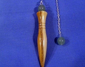 Handmade Wooden Dowsing Pendulum with Aventurine *Karnak* Use for: Healing, Allergy Testing, Chakra Balancing, Map Dowsing, etc.