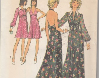 Simplicity 5561 Misses' Halter Dress in Two Lengths and Unlined Jacket Bust 34"