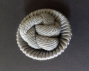 grey silk button