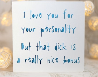 Bonus Dick , funny birthday, Card for him, husband boyfriend birthday, snarky card, sarcastic card,no gift card, snarky birthday card