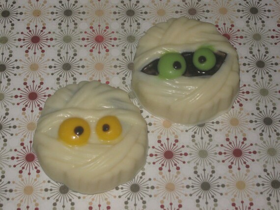 One dozen mummy design chocolate covered sandwich cookies