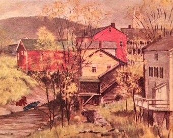 Down by the River - mini Alf print - ALFfirmation of a thrift store painting
