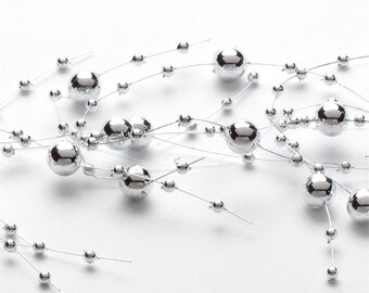 Silver Pearl Beaded Spray Garland