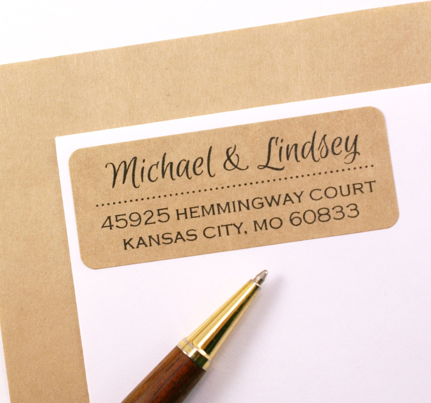custom address labels with dotted line break custom return