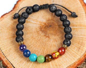Adjustable 7 Chakra Diffuser Bracelet
