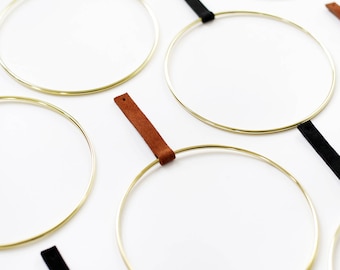 Brass & Leather Towel Ring