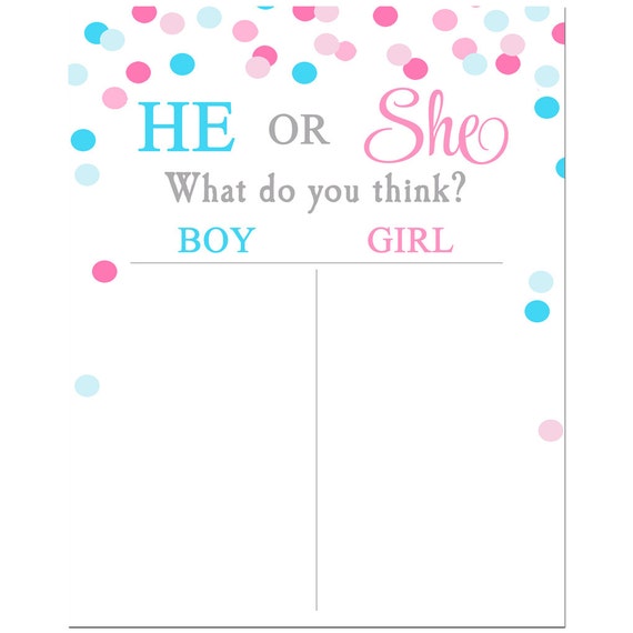 Gender Reveal Voting Tally Sheet Printable Instant Download