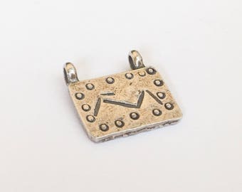 Hill Tribe Silver, Thai Silver, Silver Pendant, Handmade silver 10x14mm